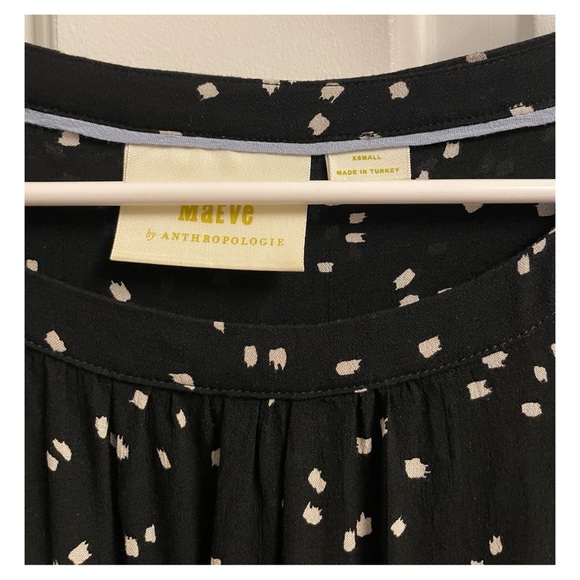 DONATING 2/11 Maeve by Anthropologie Black and White Polka Dot Blouse - Picture 5 of 9
